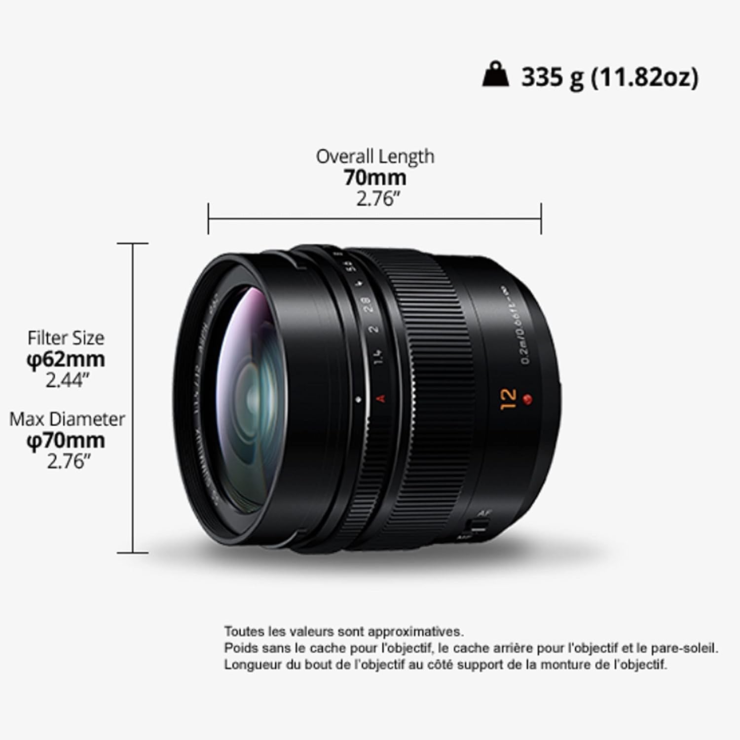 LEICA 12Mm F1.4 | Objectif À Focale Fixe H-X012E (Grand Angle 12Mm, Grande Ouverture F1.4, Equiv. 35Mm : 24Mm) Noir – Compatible Monture Micro 4/3  & Olympus