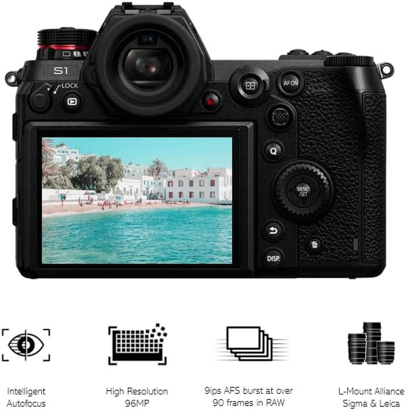 Lumix S1 | Appareil Photo Hybride Plein Format (24,2MP, Vidéo 6K RAW HDMI & C4K 422 10Bit Interne, Double Stabilisation, Slow Motion 180Ips FHD, Tropicalisée)