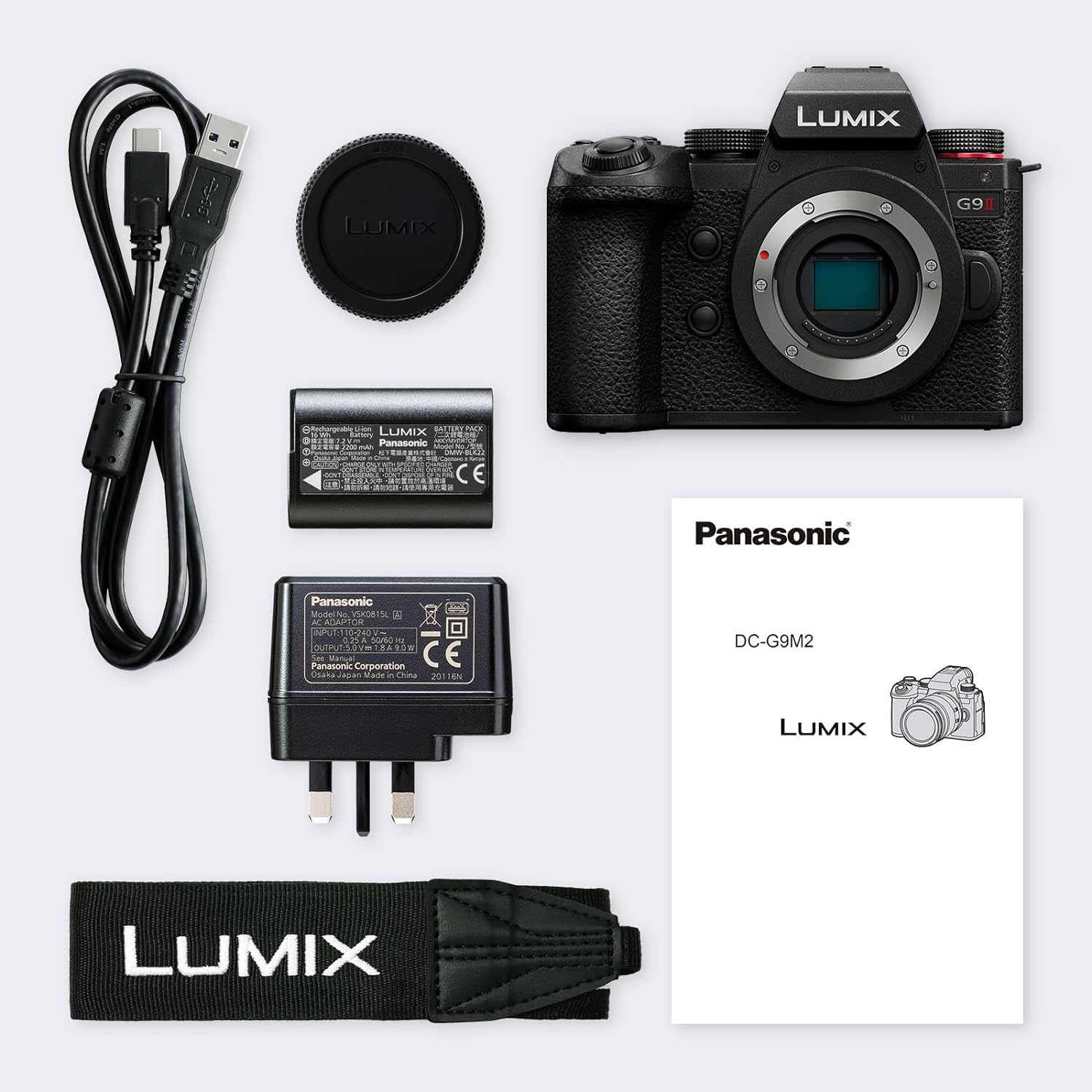 Lumix G9M2E | Appareil Photo Hybride Expert (25MP, Autofocus Phase, Double Stab, Rafale 60Ips AFC, Vidéo C4K Illimité, Prores 5.7K&All-Intra 800Mbps via SSD, Tropicalisé)– Version Française