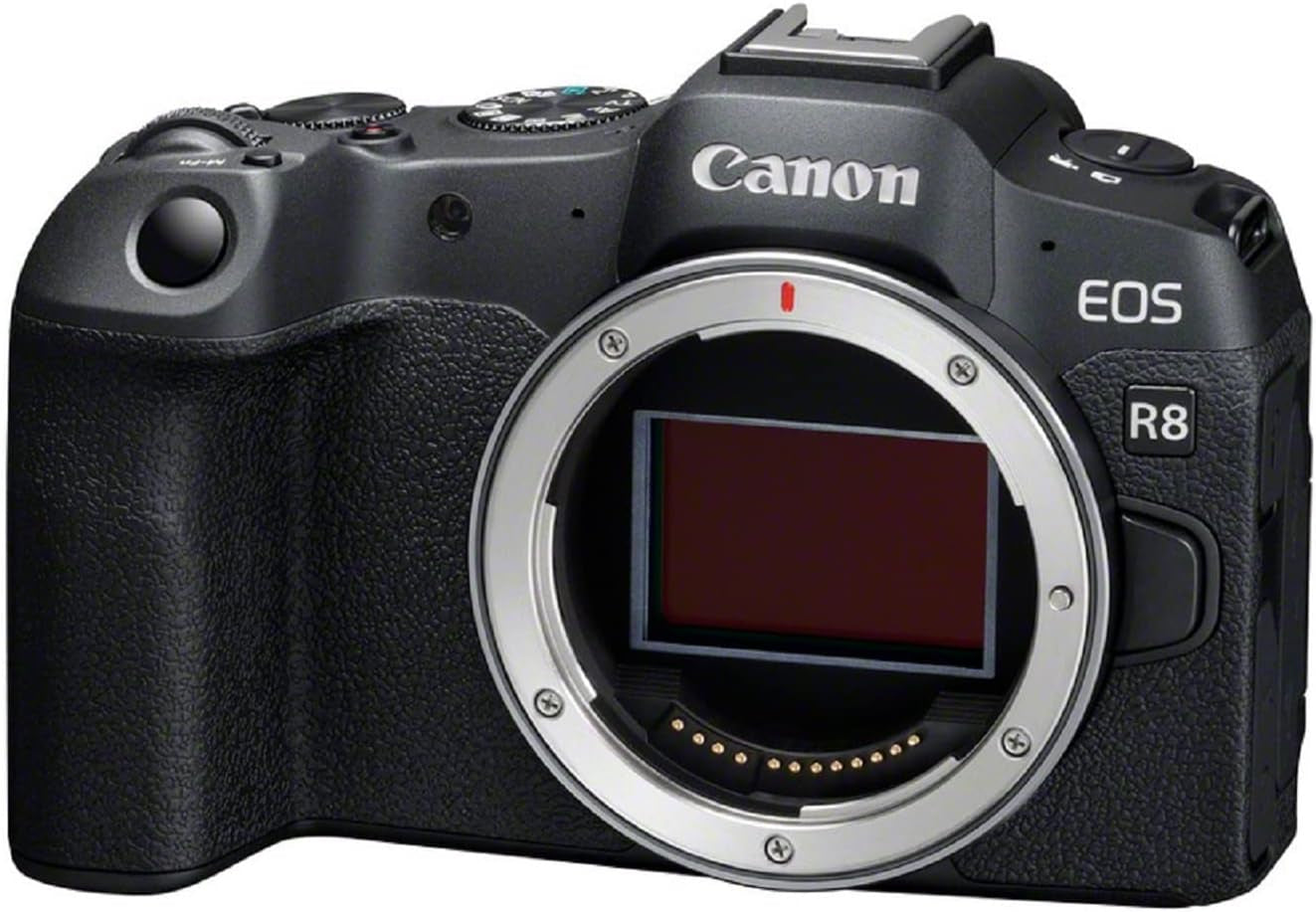 EOS R8 Appareil Photo (Hybride Plein Format 24M Pixels, 40Im/Sec, CMOS AF Dual Pixel, Vidéo 4K 60P, Wifi) Sans Objectif, Noir