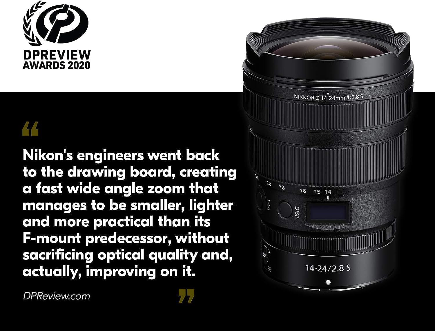 Objectif Zoom Ultra Grand-Angle NIKKOR Z 14-24Mm F/2.8 S Pour Hybride  Z