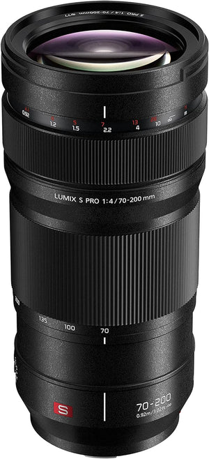 Lumix S Pro 70-200Mm F4.0 | Objectif TĂ©lĂ©photo Plein Format S-R70200E (Zoom 200Mm, Bague De DĂ©brayage Clutch, Double Stabilisation, TropicalisĂ©) Noir â Compatible Monture L