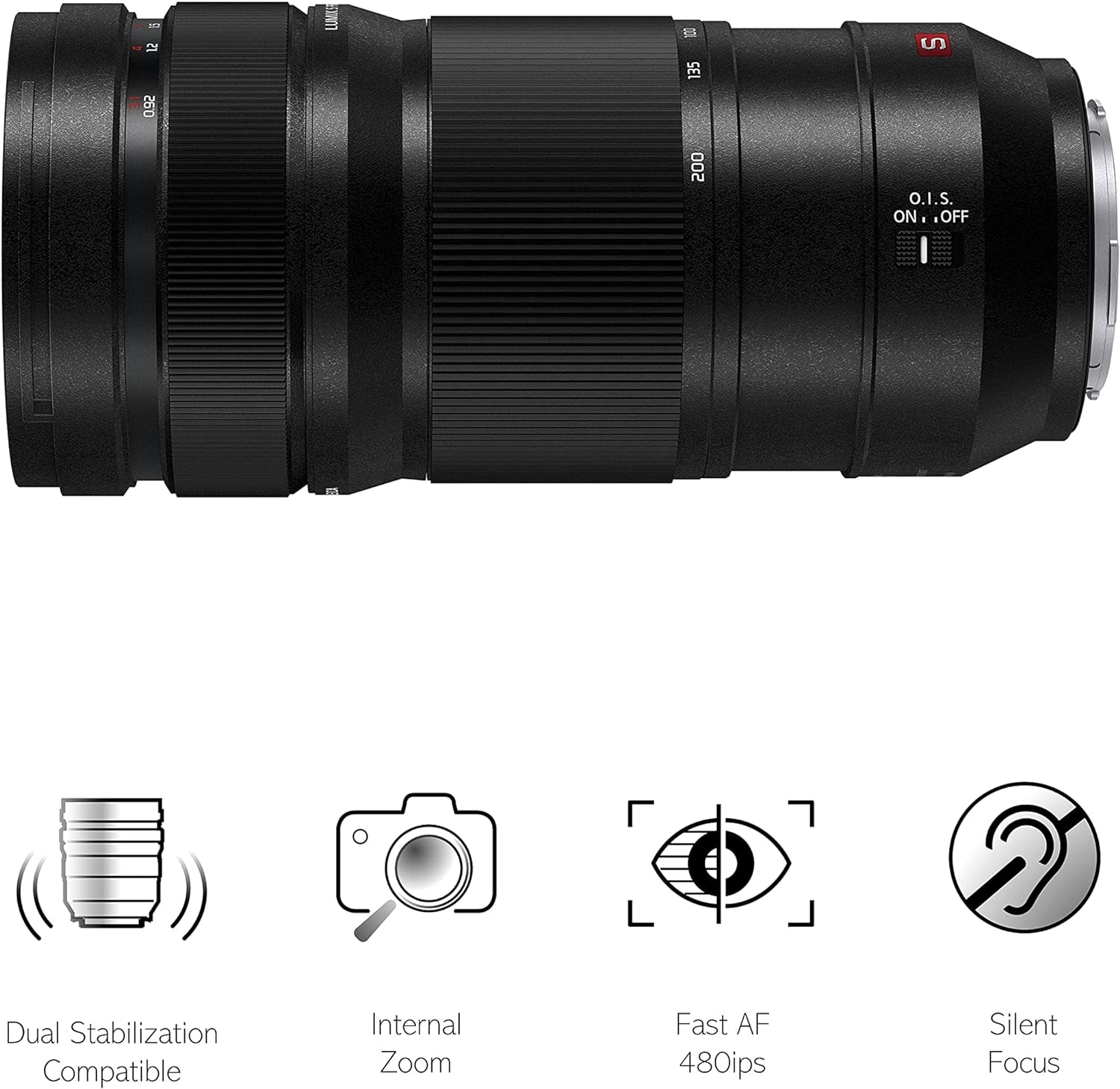 Lumix S Pro 70-200Mm F4.0 | Objectif Téléphoto Plein Format S-R70200E (Zoom 200Mm, Bague De Débrayage Clutch, Double Stabilisation, Tropicalisé) Noir – Compatible Monture L