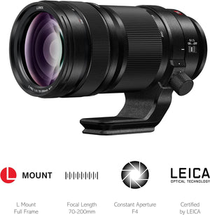 Lumix S Pro 70-200Mm F4.0 | Objectif Téléphoto Plein Format S-R70200E (Zoom 200Mm, Bague De Débrayage Clutch, Double Stabilisation, Tropicalisé) Noir – Compatible Monture L