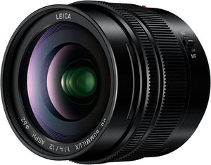 LEICA 12Mm F1.4 | Objectif À Focale Fixe H-X012E (Grand Angle 12Mm, Grande Ouverture F1.4, Equiv. 35Mm : 24Mm) Noir – Compatible Monture Micro 4/3  & Olympus